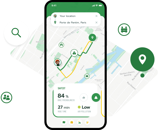 Route planning - Mobile app screenshot